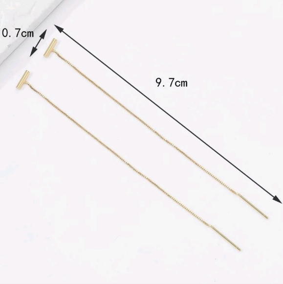 NEW 18k Gold Threader Earrings - Picture 3 of 3